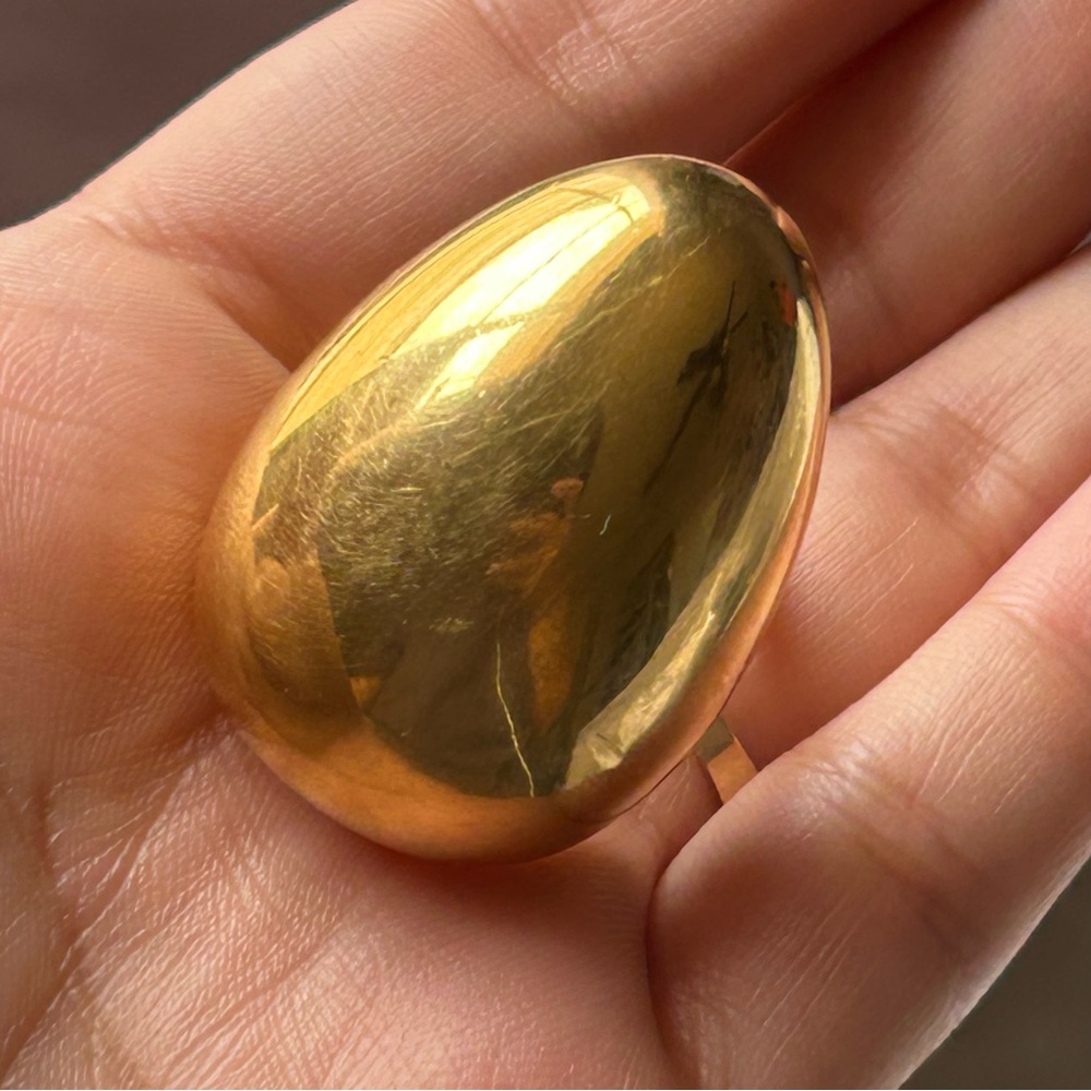 Sophie Buhai Gold Egg Ring Size 8 925 - Picture 5 of 5